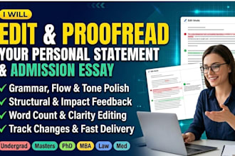 edit and proofread your personal statement or admission essay