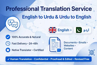 do urdu to english translation and typing work