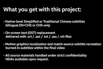 localize your video into simplified or traditional chinese