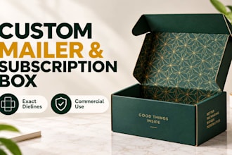 design custom subscription box packaging and subscription mailer box template