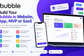 build bubble io website, bubble app, bubble mvp and saas