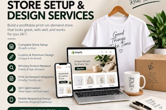 create etsy shop and shopify pod store with printify printful