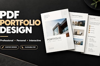 design a professional PDF portfolio, personal portfolio presentation
