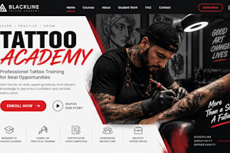 design wix tattoo academy website tattoo training course school enrollment