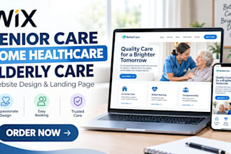 wix senior care home healthcare elderly care service website design landing page
