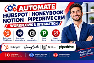 integrate hubspot honeybook notion pipedrive crm automation workflow