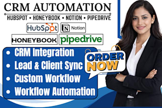 integrate hubspot honeybook notion pipedrive crm automation workflow