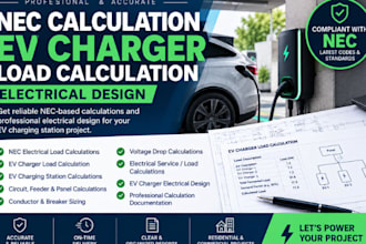 do nec calculation ev charger laod calculation electrical design circuit sizing