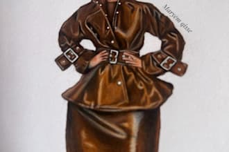 draw professional fashion illustrations and clothing sketches