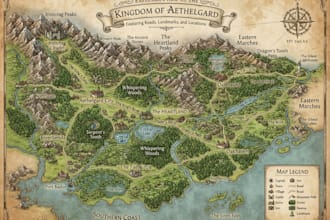 create a detailed custom map with roads, landmarks and locations