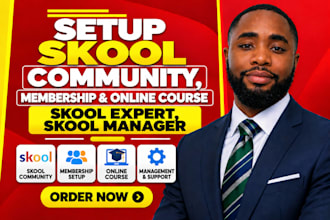 setup skool community, membership and online course, skool expert, skool manager