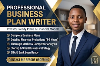create an investor ready business plan for startups and small businesses