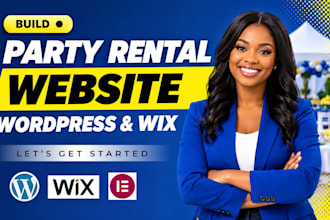 design party rental website, rental website, photo booth rental, event website