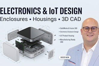 design consumer electronics enclosure and iot housing in solidworks, fusion 360