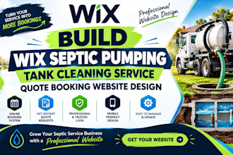 build wix septic pumping tank cleaning service quotes booking website design
