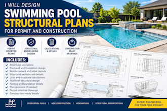 design swimming pool structural plans for permit and construction