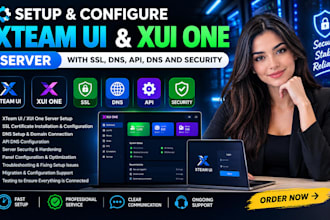 setup xteam UI and xui one server with SSL dns and API dns and security