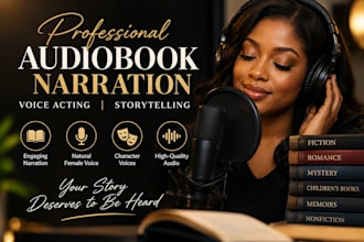 narrate your audiobook with a female voice, voice acting and storytelling