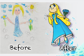 turn your childs drawing into professional art