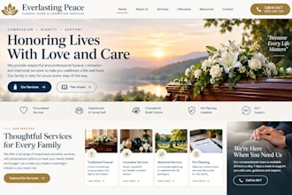 design wix funeral home website memorial website celebration of life webssite
