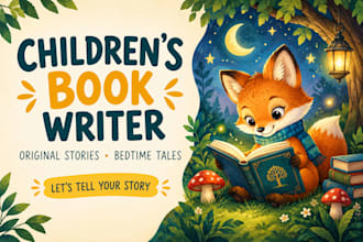 ghost write an original childrens book  bedtime story book picture book writer