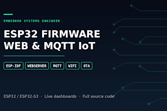 develop esp32 firmware with web dashboard and mqtt for your iot device