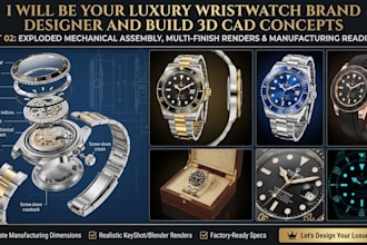 design professional luxury watch concepts and factory ready tech packs