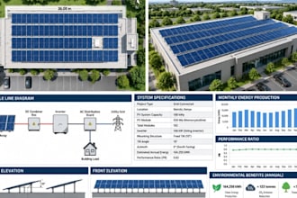 design solar pv system with pvsyst, autocad and simulation report