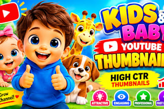 design high CTR kids and baby youtube thumbnails