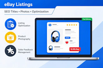 create and optimize ebay product listings with SEO and research