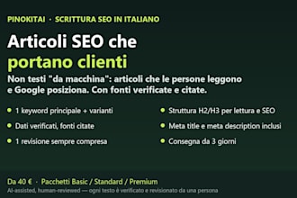 write a SEO article in italian for your website or blog