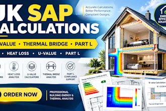 provide UK sap calculations, psi value and thermal bridge analysis for part l