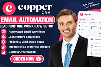 do copper CRM email automation lead nuture workflow email integration setup