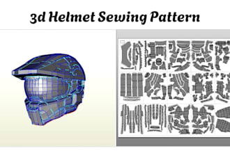 design 3d sewing patterns eva foam templates 3d helmets and 3d cosplay patterns