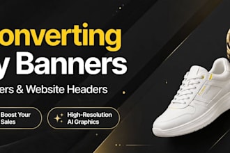 design high converting shopify banners and ai social media graphics