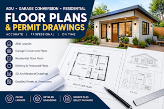 create adu garage conversion and residential floor plans