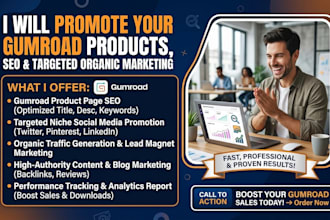 promote gumroad products SEO targeted organic marketing