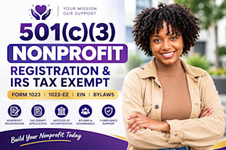 register your nonprofit, 501c3 tax exempt, 1023ez, form 1023, bylaws , ein