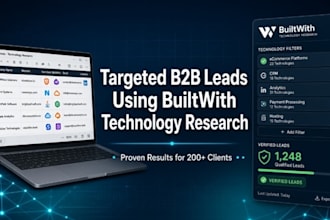 find targeted b2b leads using builtwith technology research