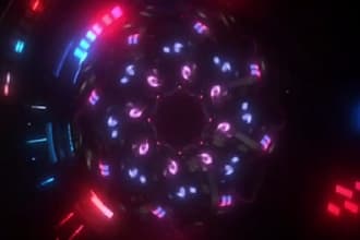 create neon 3d vj loops, cyberpunk led visuals and abstract stage animations