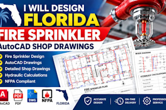 design florida fire sprinkler shop drawings in autocad