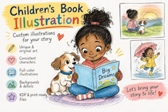 illustrate children book with custom kids book illustrations