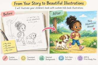 illustrate children book with custom kids book illustrations