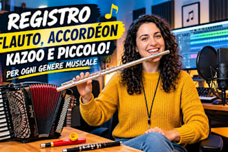 record real flute accordion kazoo and piccolo for any song style