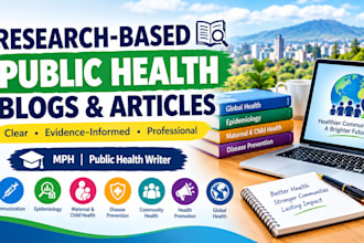 write research based public health blogs and articles