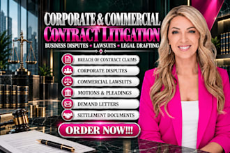 be your civil lawyer for corporate, commercial, and contract litigation cases