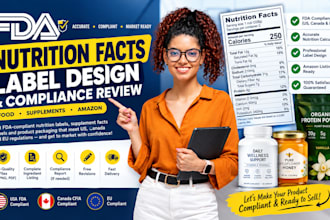 perform fda label review, product labeling for food and supplement compliance