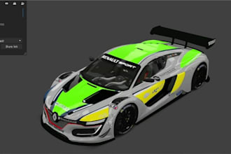 create sim racing  custom  livery for iracing,  assetto corsa,  and  acc
