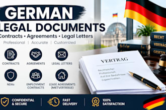 draft german legal documents, contracts, agreements and legal letters