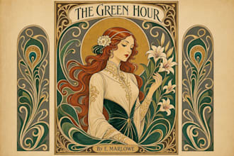 draw book cover or illustration in art nouveau style